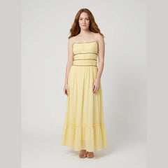 Bella | Boho Maxi Dress Lightweight, Spaghetti Strap Ruffle Hem for Summer and Wedding Guests
