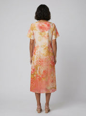 Bella | Floral Dress Midi Length, Lightweight Summer Wedding Guest Dress
