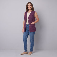 Blythe Vest | Deep Aubergine, Fully Lined