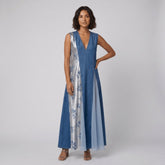 Breezy | Denim Dress Asymmetrical Patchwork, Comfortable Fit for Women