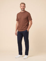 Caden Oversized T Shirt | Relaxed Fit, Brushed Cotton, Chestnut
