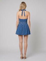 Celeste | Halter Denim Dress
