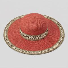 Chic Floppy Hat & Handbag Set | Durable Straw Woven, Patchwork Design