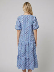 Citrus | Tara Dress Lightweight Cotton Sundress with V-Neckline and Balloon Sleeves