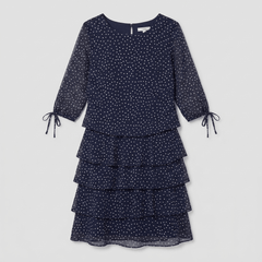 Cleo Classic Dress | Elegant Polka Dot Layered Design