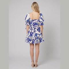 Cleo | Mini Market Dress Paper Cotton, Puff Sleeves, Summer Dress for Women