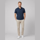 Cobalt | Men's Polo Shirt Breathable Linen, Classic Fit