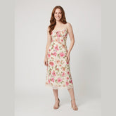 Cora | Floral Midi Dress Vintage Lace Detail, Summer Style