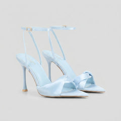 Dahlia | Heeled Sandals Ruched Satin, Elegant Wedding Shoes for Bride