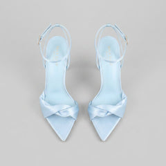 Dahlia | Heeled Sandals Ruched Satin, Elegant Wedding Shoes for Bride