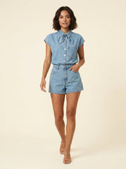 Daisy | Denim Blouse & Shorts Set Comfortable Cotton Blend for Girls Clothing