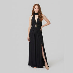 Dara | Maxi Dress Halter Neck, Slim Fit, High Side Slit