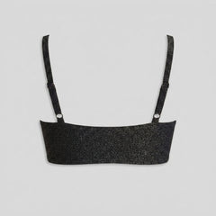 Dazzle Bandeau Swim Top | Metallic Lurex Fabric, Adjustable Straps