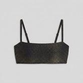 Dazzle Bandeau Swim Top | Metallic Lurex Fabric, Adjustable Straps