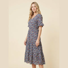 Elysia | Womens Dress Floral Print, Mid-Length Summer Wedding Guest Dresses