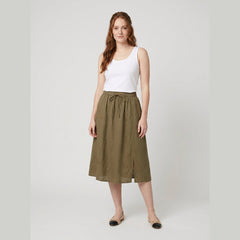 Elysia | Organic Linen Skirt, A-Line Design, Knee-Length