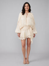 Elysia | Womens Dress Fully Pleated Mini Cocktail Dress with Ruffled Hem
