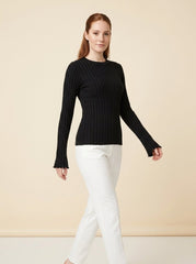Emie Daly Ruffle Knit Long Sleeve Shirt