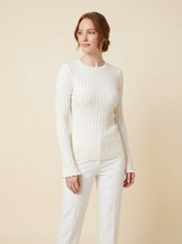 Emie Daly Ruffle Knit Long Sleeve Shirt