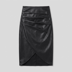 Fina Midi Skirt | Faux Leather, Comfortable Stretch