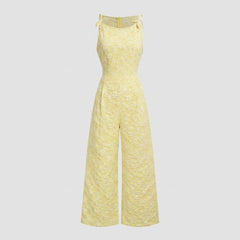 Fiora | Jumpsuit Women Textured, Elegant Sleeveless with Bow Detail
