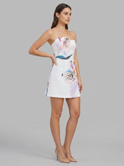 Flora | Mini Dress Floral Print, Strapless Sundress for Women