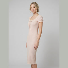 Glimmer | Maiden Dress Soft Knitted Fabric, Vintage Lace Trim for Women