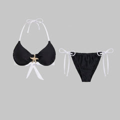 Haven | Bikini Set Halter Neck, Adjustable Tie Closure, Contrast Design