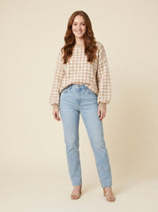 Haven Houndstooth Sweater | Soft Cotton Blend