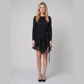 Hera Lace Dress | Ruched Tiered Midi, Romantic Edge for Cocktail Parties