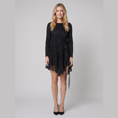 Hera Lace Dress | Ruched Tiered Midi, Romantic Edge for Cocktail Parties