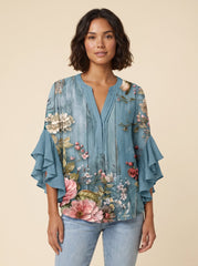 Isabella | Blouse with Elegant Flowers