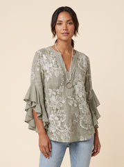 Isabella | Blouse with Elegant Flowers