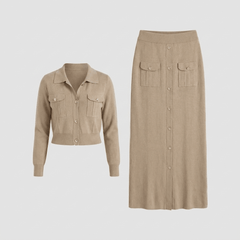 Jace | Button Knit Top And Maxi Skirt Set