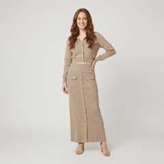 Jace | Button Knit Top And Maxi Skirt Set