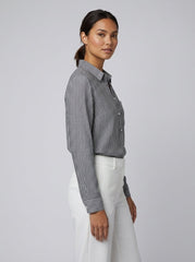 Jade | Striped Blouse Luxurious Fabric, Long Sleeve Design