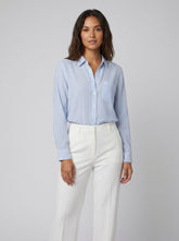 Jade | Striped Blouse Luxurious Fabric, Long Sleeve Design