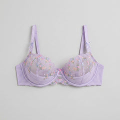 Juno Plunge Bra | Underwired, Floral Embroidery