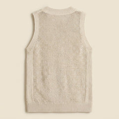 Kira | White Tank Top for Women Regular Fit, Knit Design