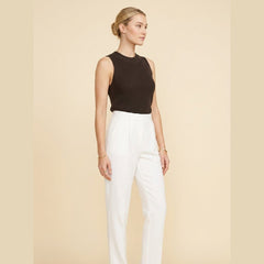Kira | White Tank Top for Women Regular Fit, Knit Design
