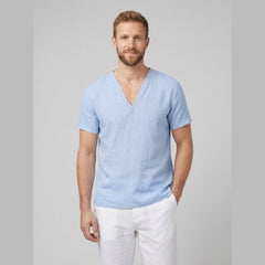 Liam | Men's T Shirt Breathable Linen, V-Neck Short Sleeve