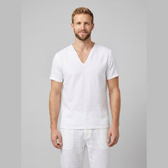 Liam | Men's T Shirt Breathable Linen, V-Neck Short Sleeve