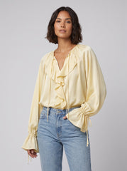 Liora | Satin Ruffle Blouse