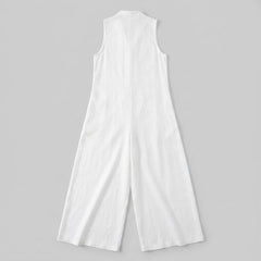 Luna | Jumpsuit Women Breathable Cotton-Linen Blend, Sleeveless Design