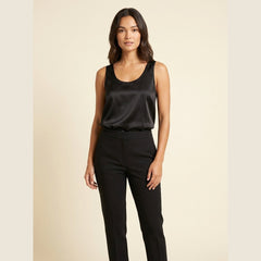 Luna | Satin Tank Top Plunging U-Neck, Relaxed Fit