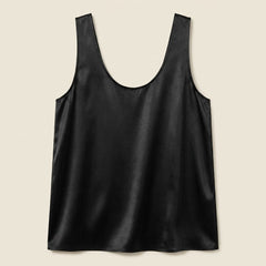 Luna | Satin Tank Top Plunging U-Neck, Relaxed Fit