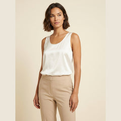 Luna | Satin Tank Top Plunging U-Neck, Relaxed Fit