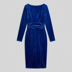 Luna | Boat Neck Velvet Bodycon Dress