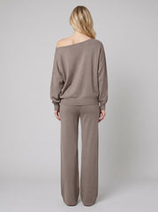 Luxe Eleganza Loungewear Set | Ultra-Soft Knit, Off-Shoulder Design