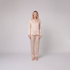 Luxe Satin Pyjama Set | Striped Design | Relaxed Fit